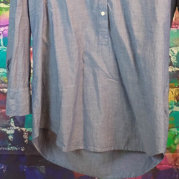 J. Crew Chambray Popover Tunic Top M - Picture 7 of 9